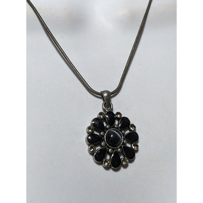 Gothic Floral Cateye Gem Pendant Necklace