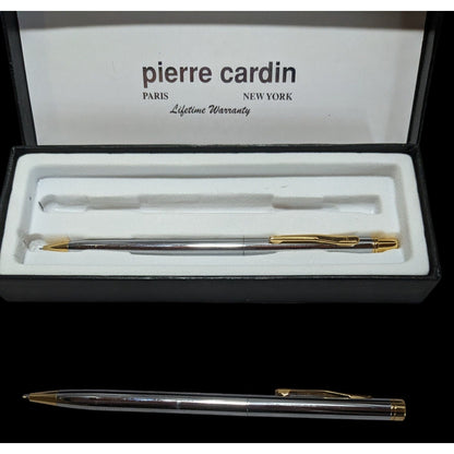 Vintage Pierre Cardin Slim Silver And Gold Writing Set