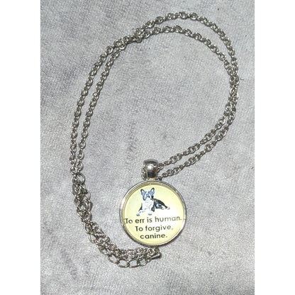 Yellow And Silver Dog Lover Pendant Necklace