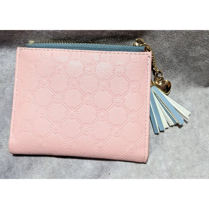 Pink And Blue Zip Wallet