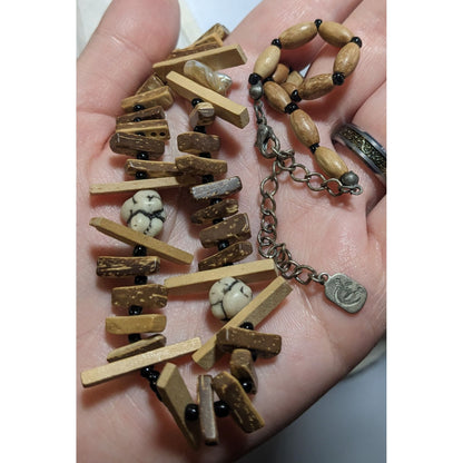 You And I Wood Beaded Necklace