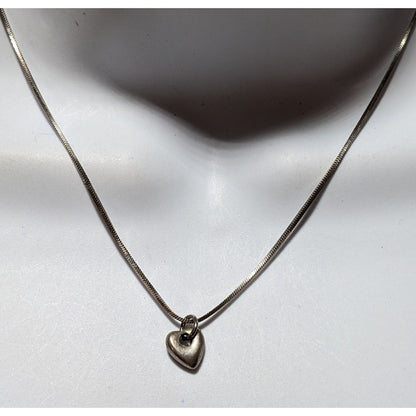 Minimalist Silver Heart Charm Necklace