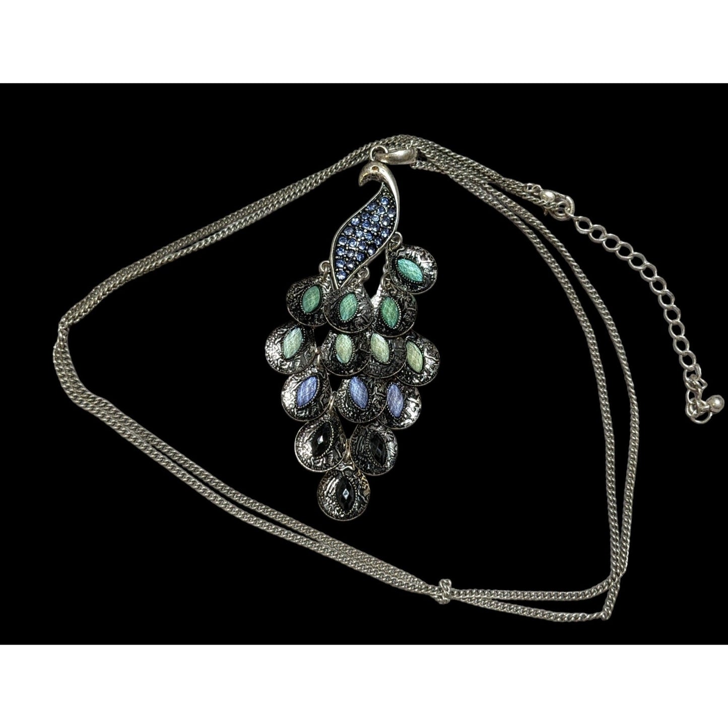 Blue Bohemian Peacock Necklace