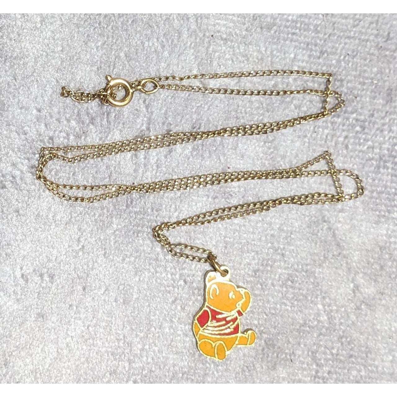 Vintage Minimalist Disney Pooh Charm Necklace