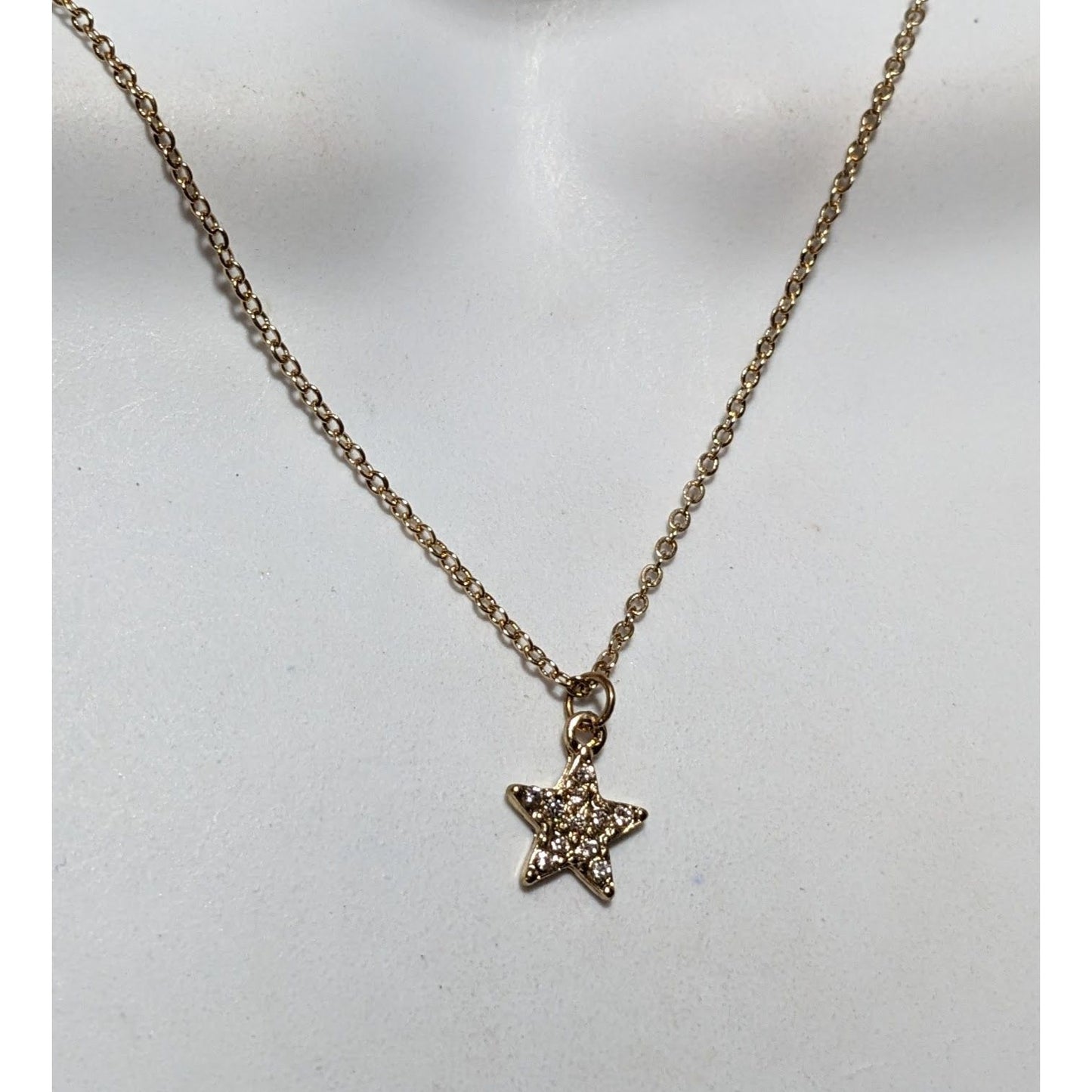 Minimalist Gold Rhinestone Star Necklace