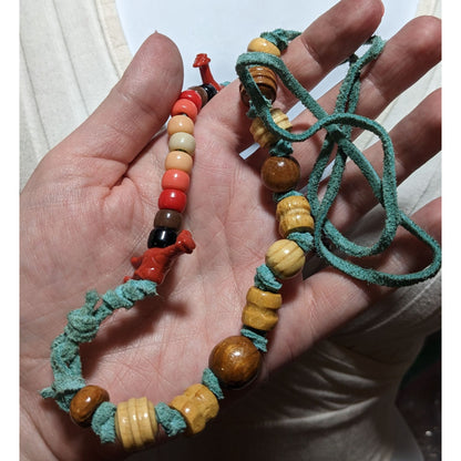 Handmade Rainbow Beaded Animal  Necklace