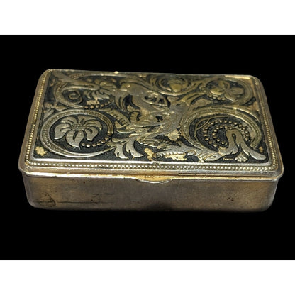 Vintage Floral Damascene Pillbox