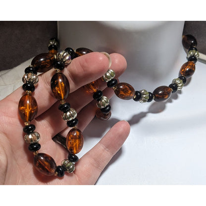 Retro Tortoise Honey Beaded Necklace