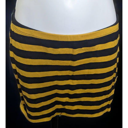 Forever 21 Black And Yellow Striped Mini Skirt