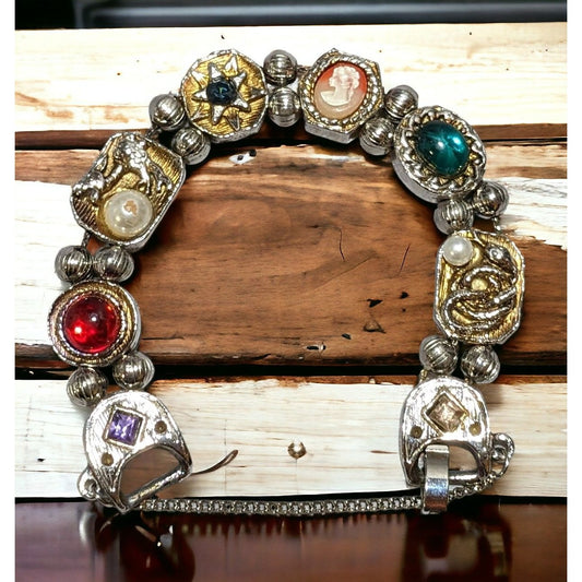 Vintage Victorian Style Slide Charm Bracelet