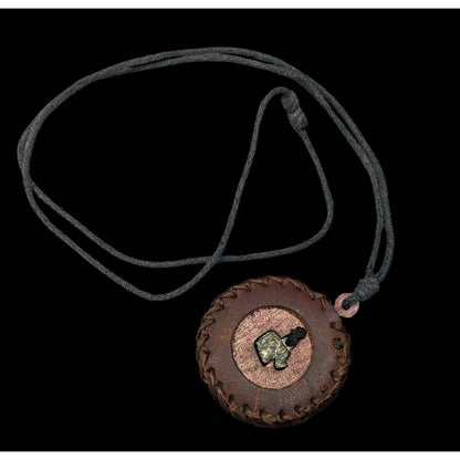 Vintage Bohemian Leather Wood And Metal Elephant Pendant Necklace