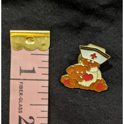 Vintage Enamel Collectible Teddy Bear Nurse Pin