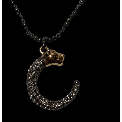 Stella & Dot Crescent Rhinestone Panther Necklace