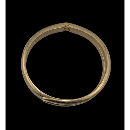 Vintage 80s Gold-Tone Hinged Crossover Claw Bangle Bracelet