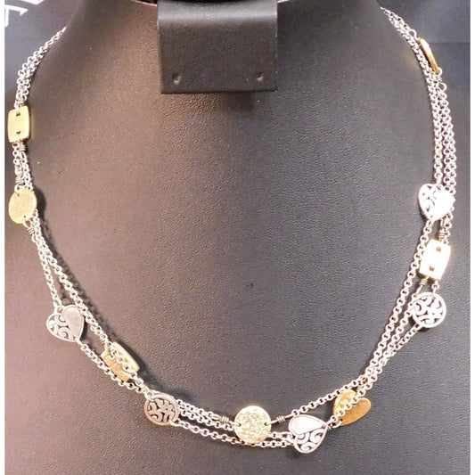 Vintage Brighton Layered Multi-Metallic Charm Necklace