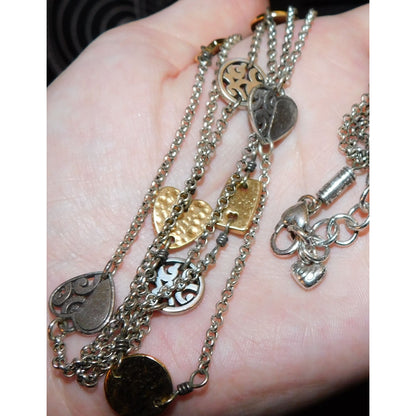 Vintage Brighton Layered Multi-Metallic Charm Necklace