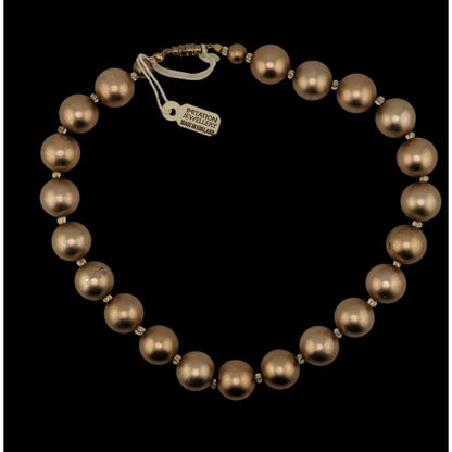 Vintage Glam Gold-Tone Beaded Necklace With Barrel Clasp Made In England
