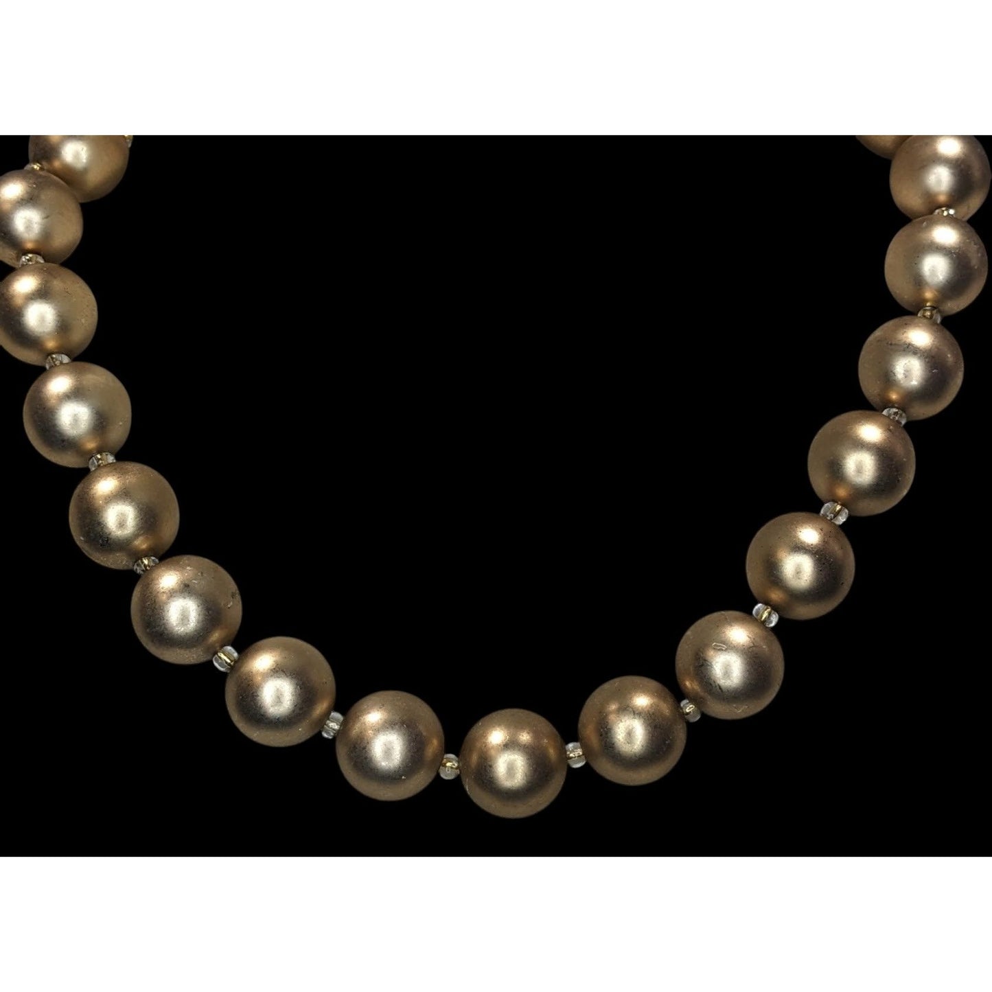 Vintage Glam Gold-Tone Beaded Necklace With Barrel Clasp Made In England