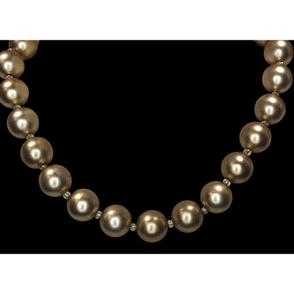 Vintage Glam Gold-Tone Beaded Necklace With Barrel Clasp Made In England