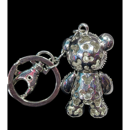 Glam Kidcore Rhinestone Articulated Teddy Bear Keychain