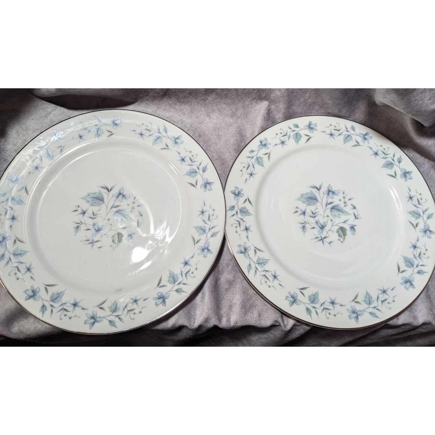 Bluefield Nasco White With Blue Floral Fine China Plates Japan (2)