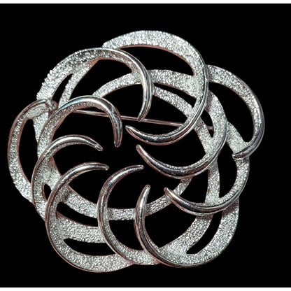 Vintage Sarah Coventry Tailored Swirl Silver Tone Brooch