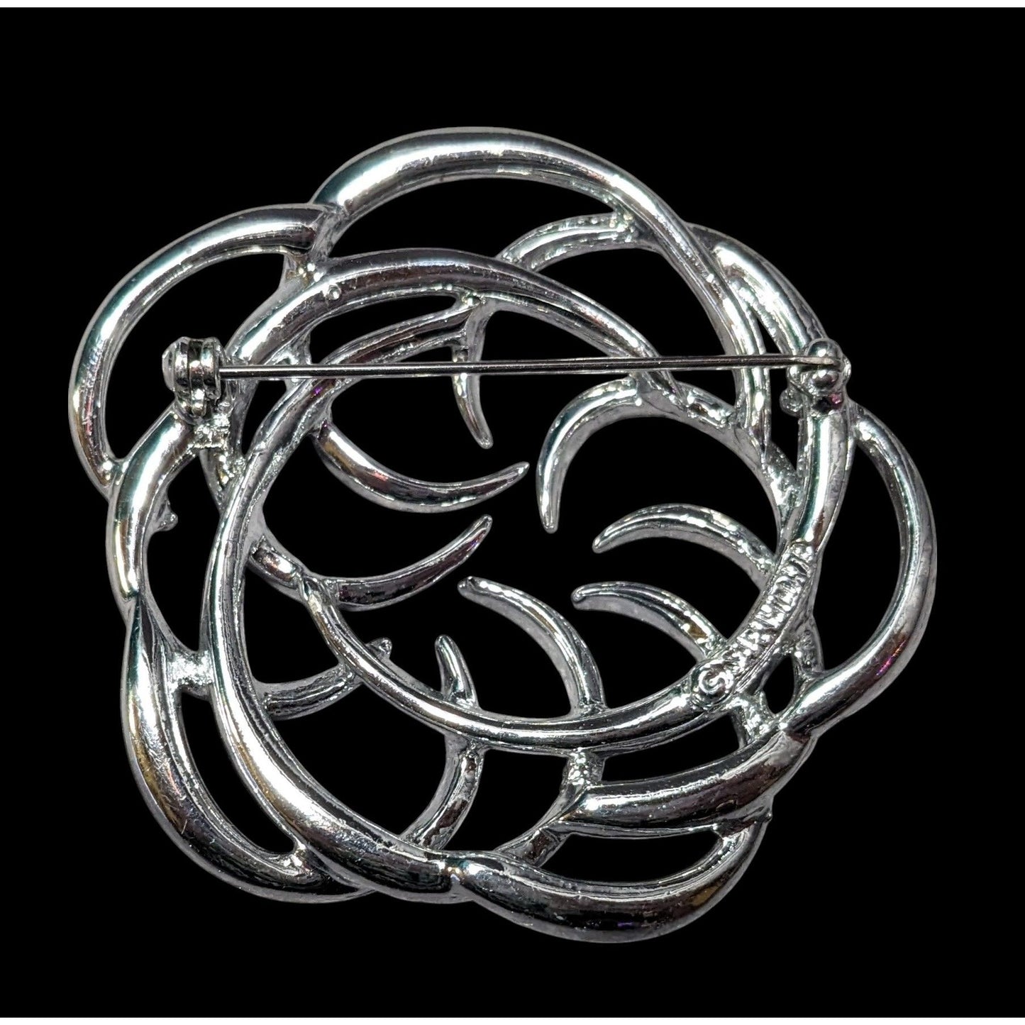 Vintage Sarah Coventry Tailored Swirl Silver Tone Brooch