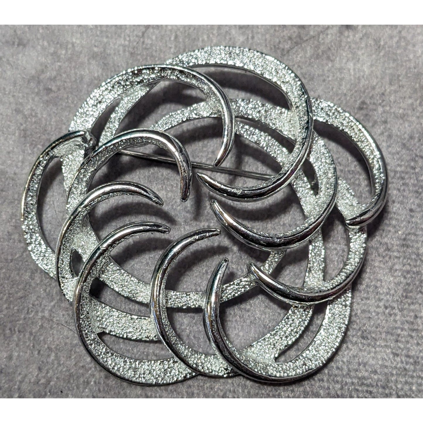 Vintage Sarah Coventry Tailored Swirl Silver Tone Brooch