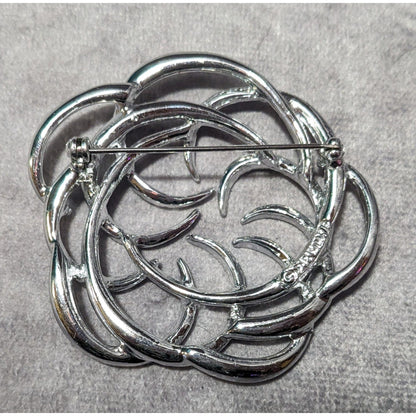 Vintage Sarah Coventry Tailored Swirl Silver Tone Brooch