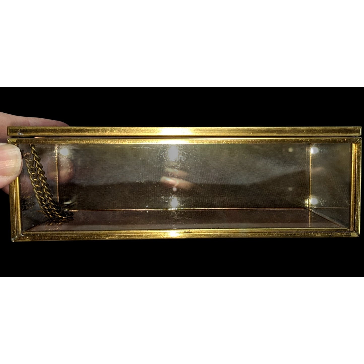 Grandmillennial Vintage Mele & Co Floral Glass Jewelry Trinket Box