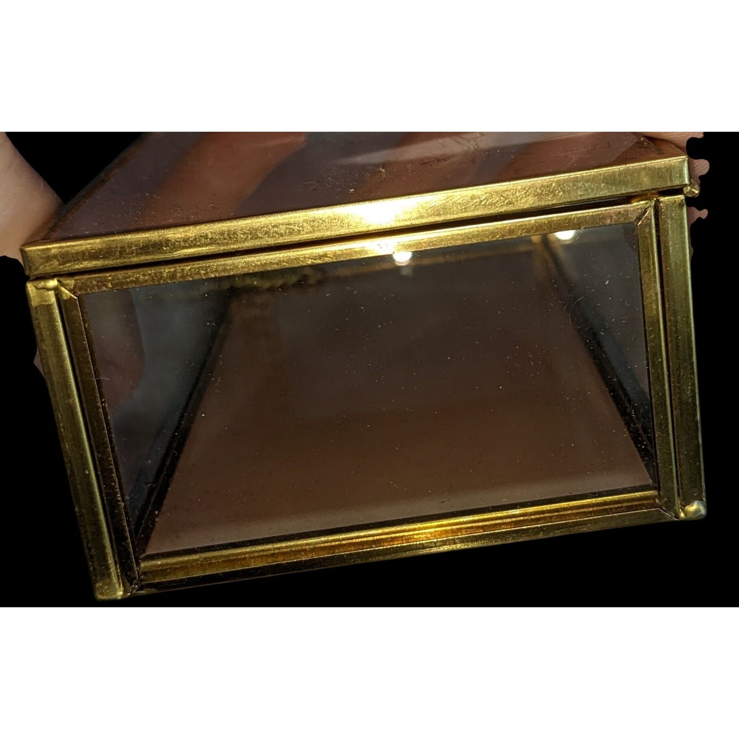 Grandmillennial Vintage Mele & Co Floral Glass Jewelry Trinket Box