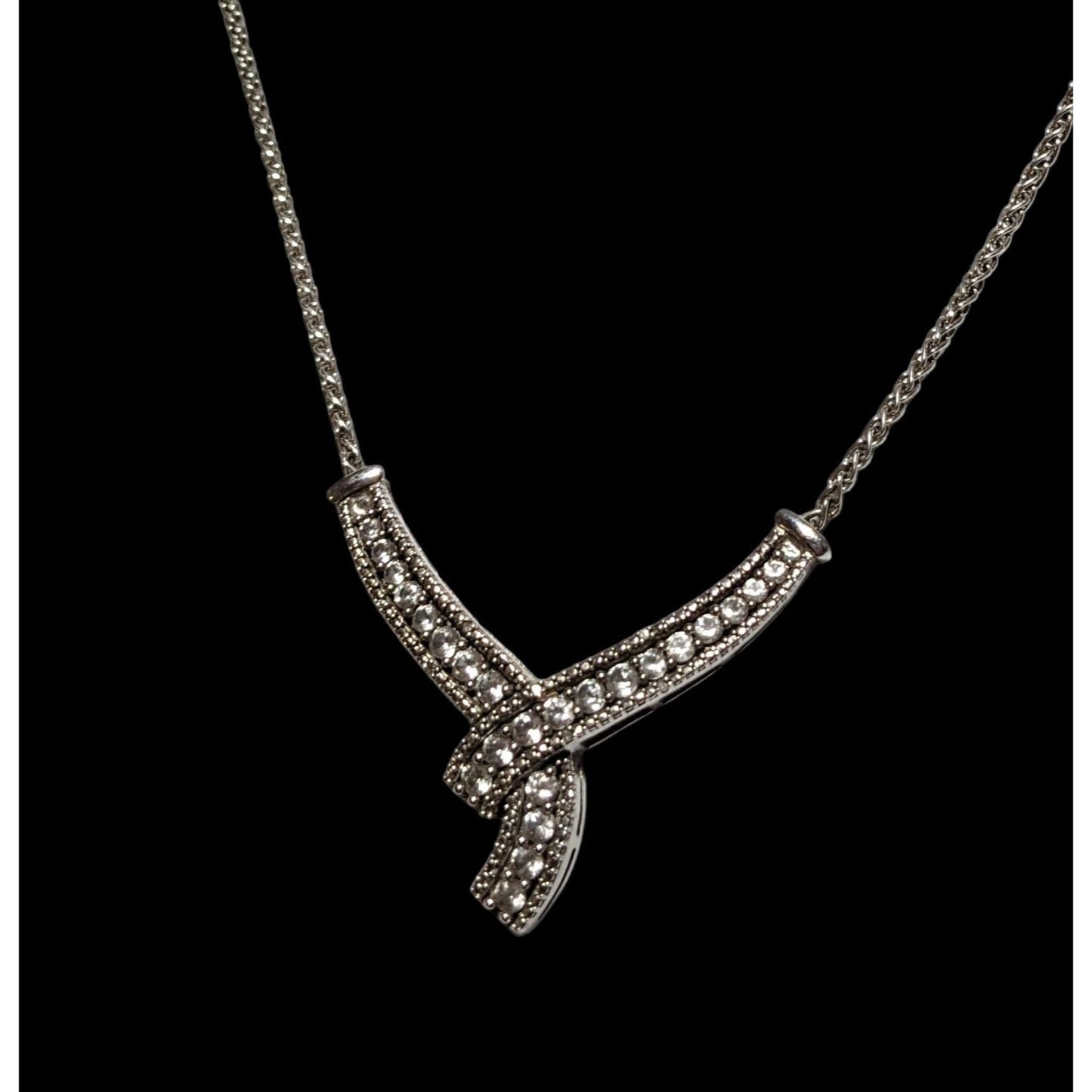 Zales Lab Created White Sapphire And Diamond Accent Twist Necklace