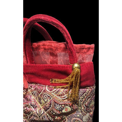 Red Paisley Bucket Bag