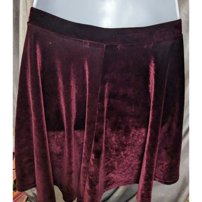Rolla Coster Burgundy Stretch Velvet Skater Skirt