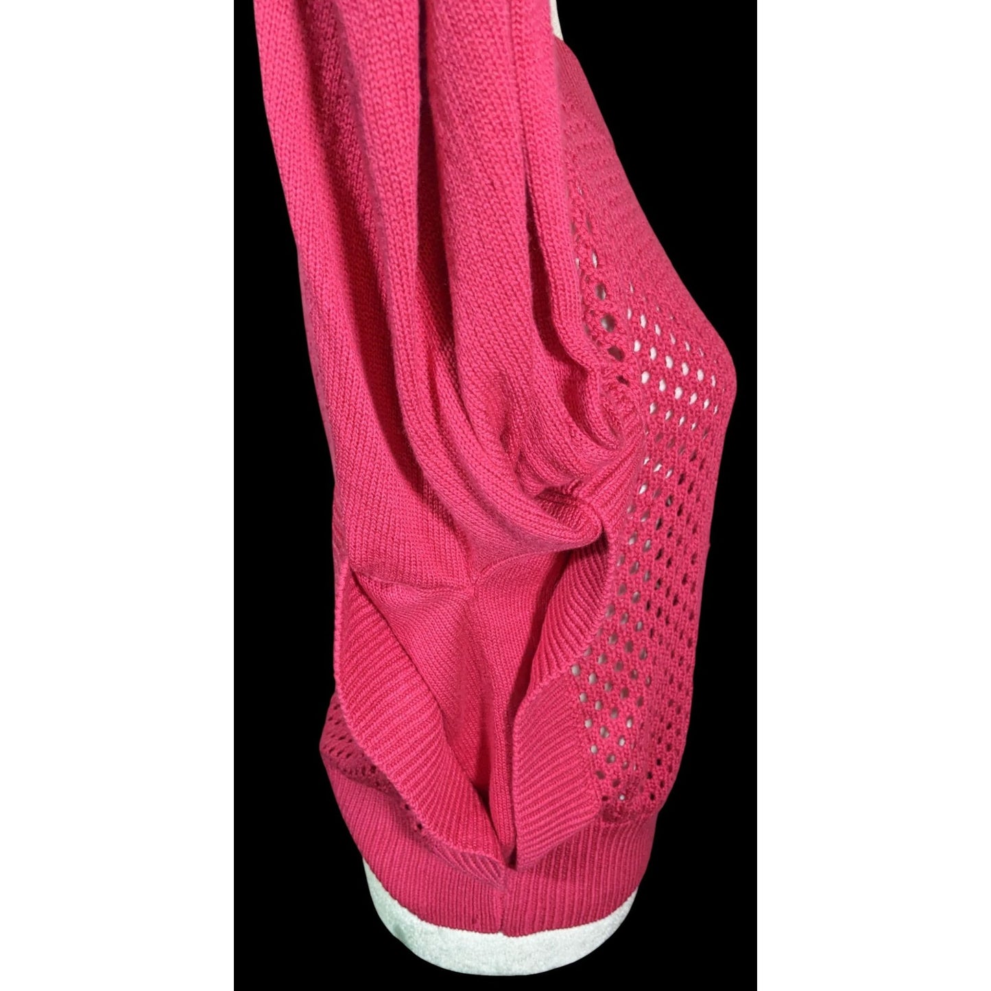 Velez Artisan Pink Asymmetrical Sweater With Orange Cuffs