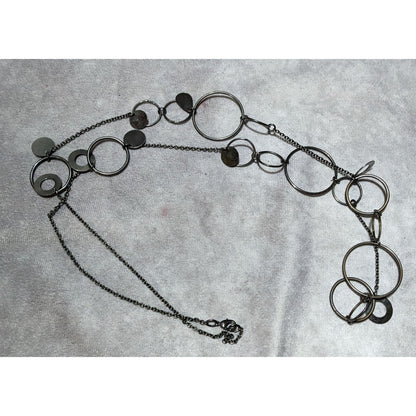 Gothic Y2K Hoop Link Charm Chain Necklace