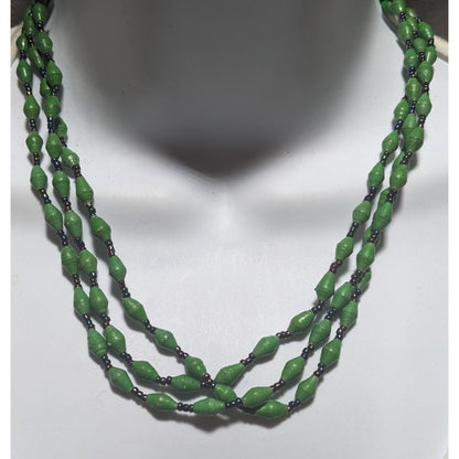 Bead For Life Green Paper Bead Necklace