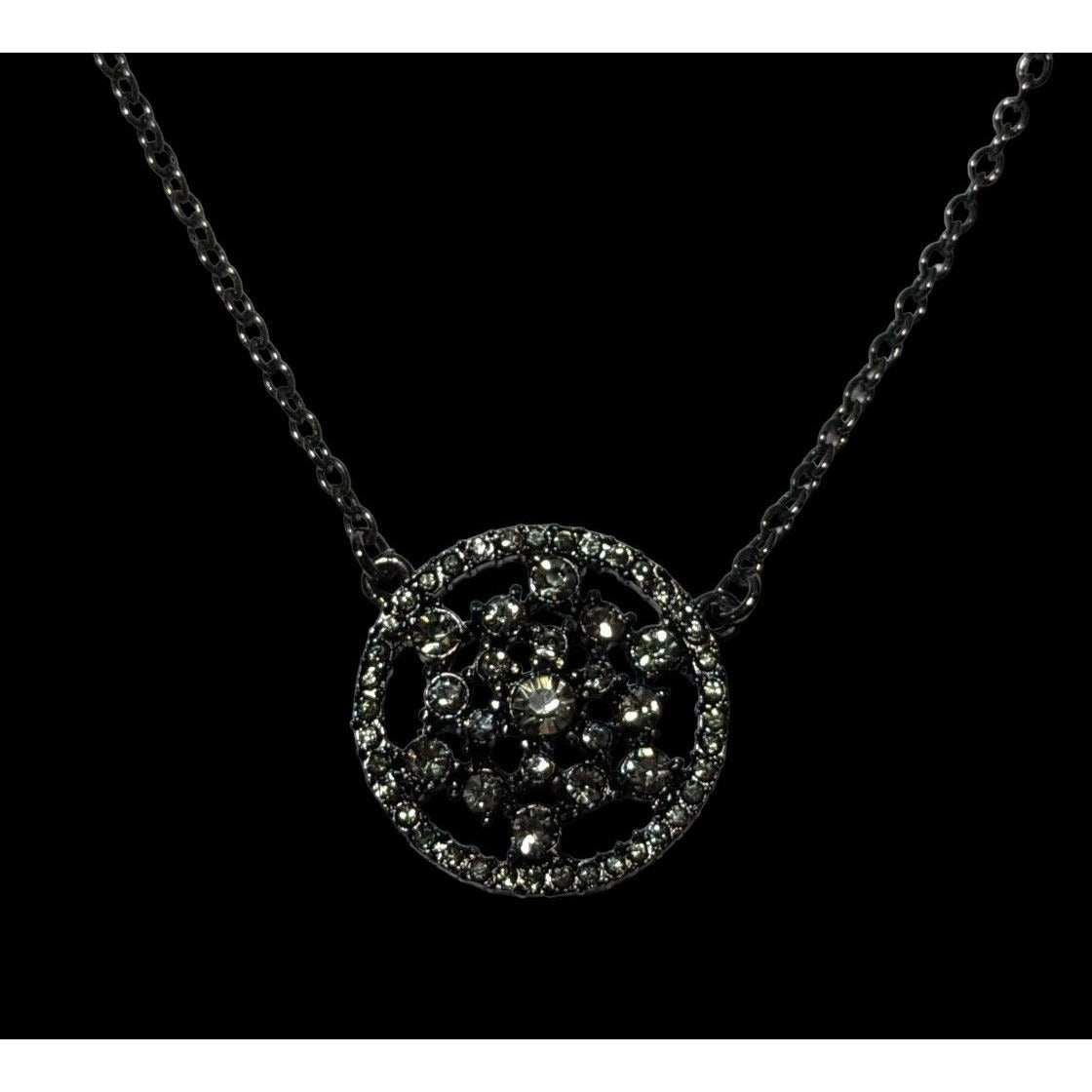 Gothic Rhinestone Snowflake Pendant Necklace