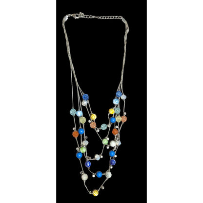 Rainbow Glass Swirl Necklace