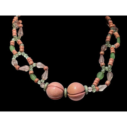 Vintage Pink Beaded Necklace