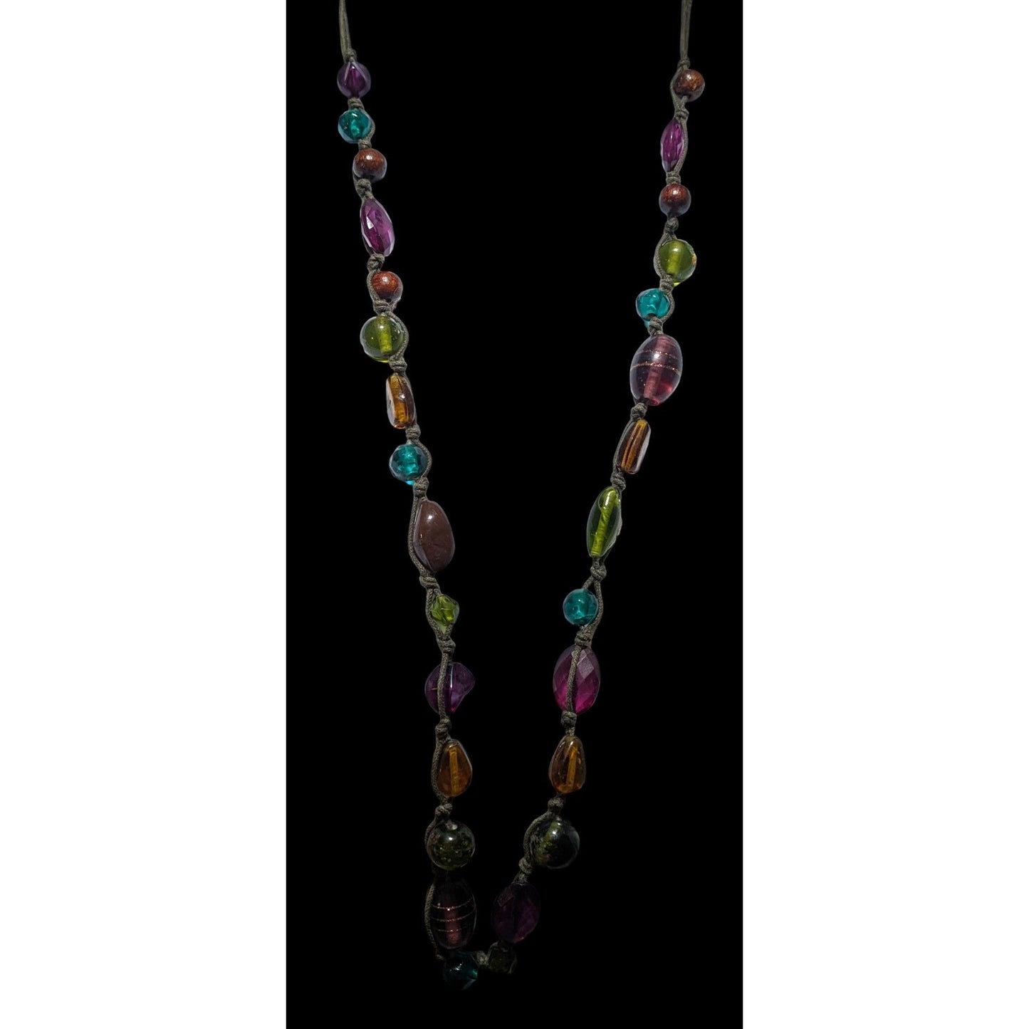 Rainbow Hippie Glass Beaded Necklace