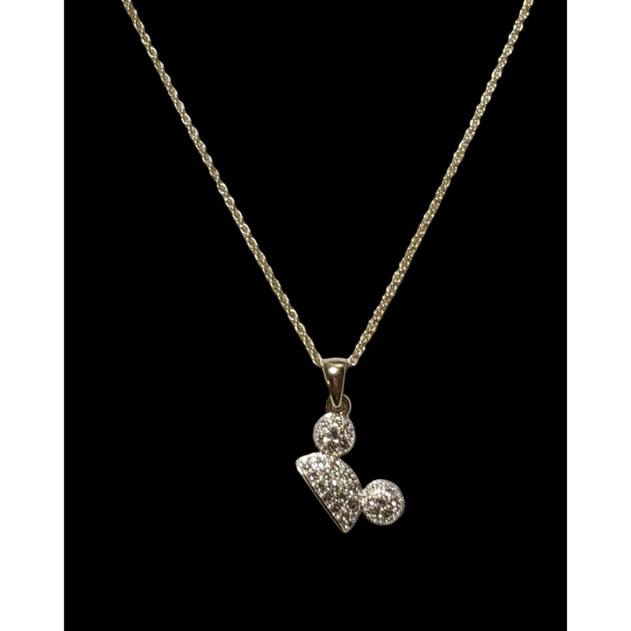 Disney Crystal Mickey Pave Pendant Necklace