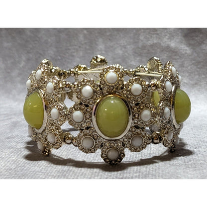 Sparkly Regency Style Floral Gemmed Stretch Bracelet