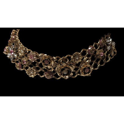 Carolee Vintage Coquette Floral Rhinestone Choker