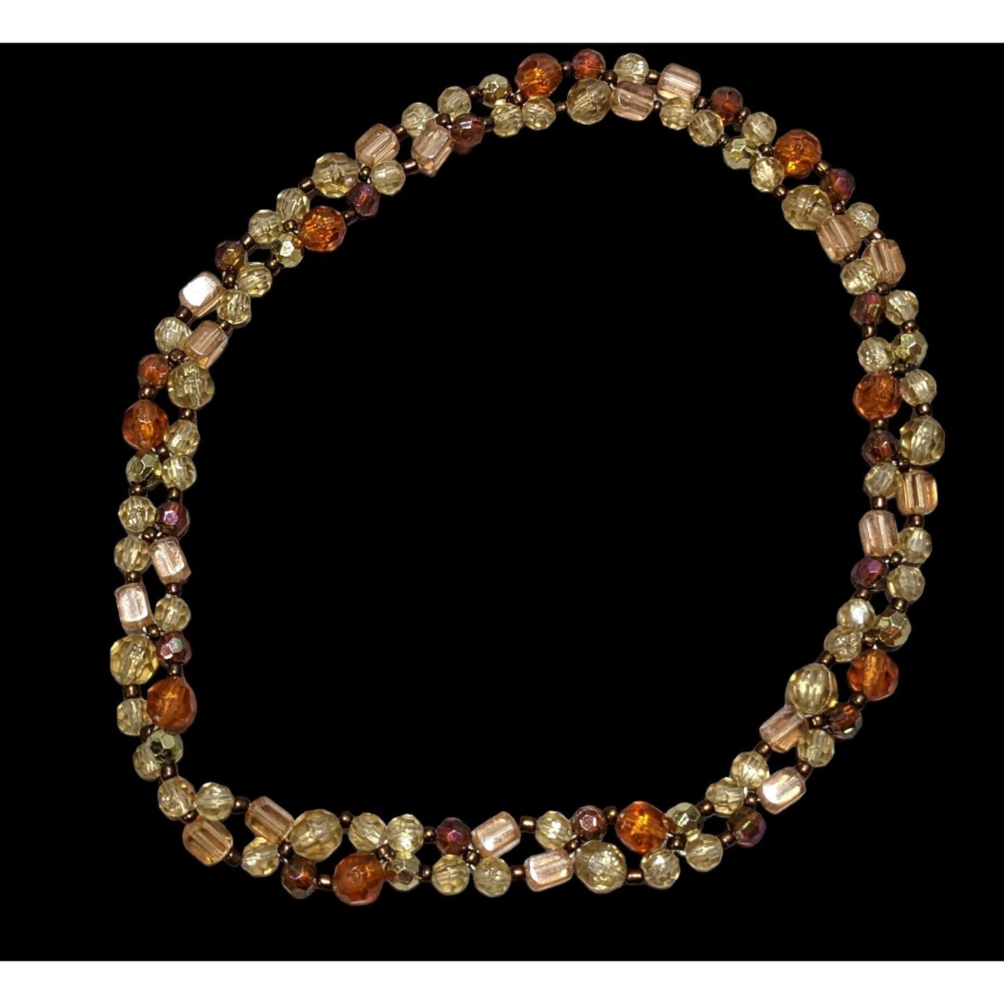 Earth Tone Retro Beaded Stretch Necklace