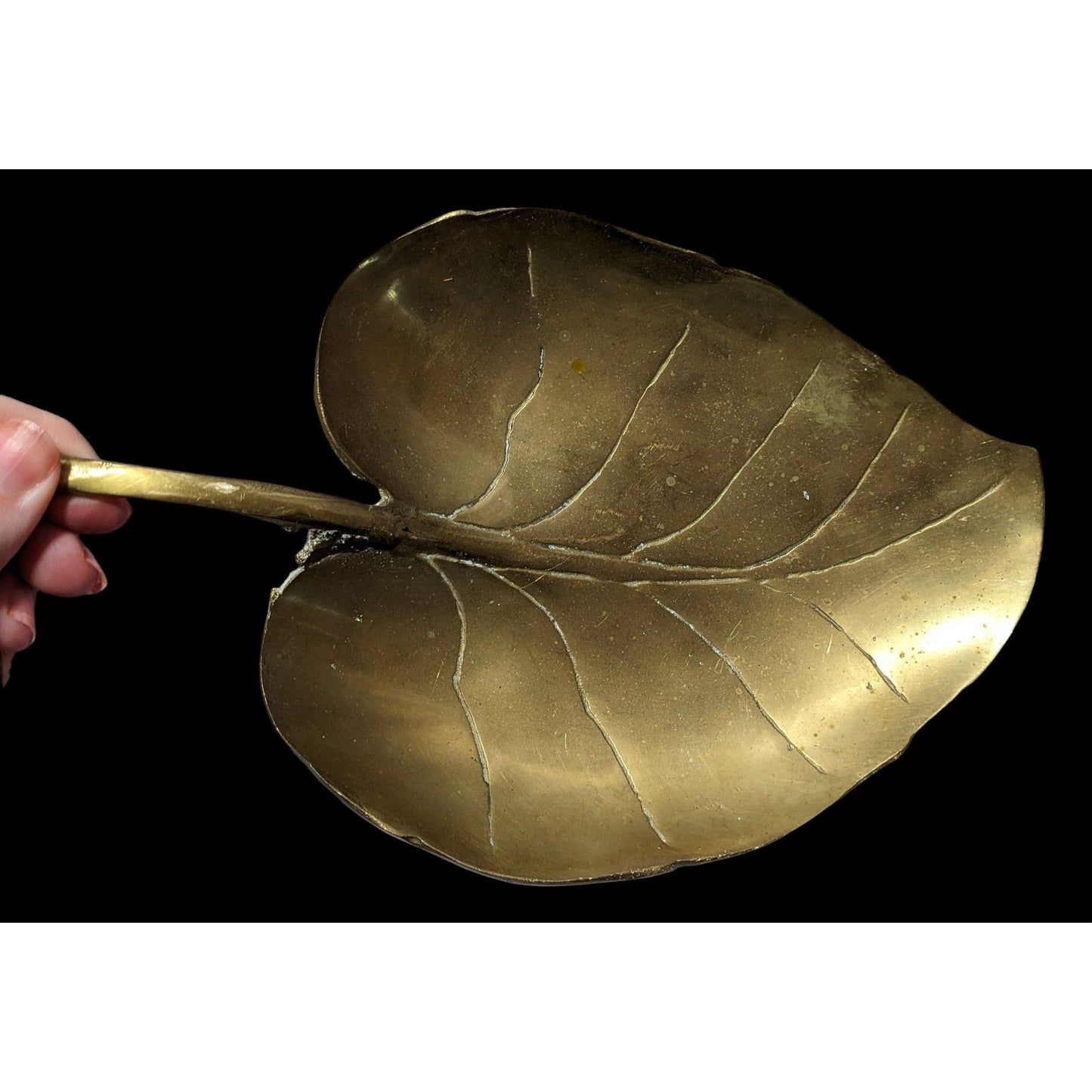 Vintage Brass Leaf Trinket Dish