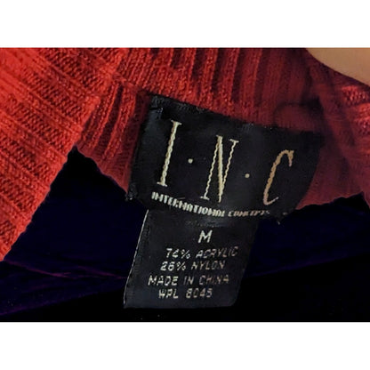 INC Red Ribbed Turtleneck