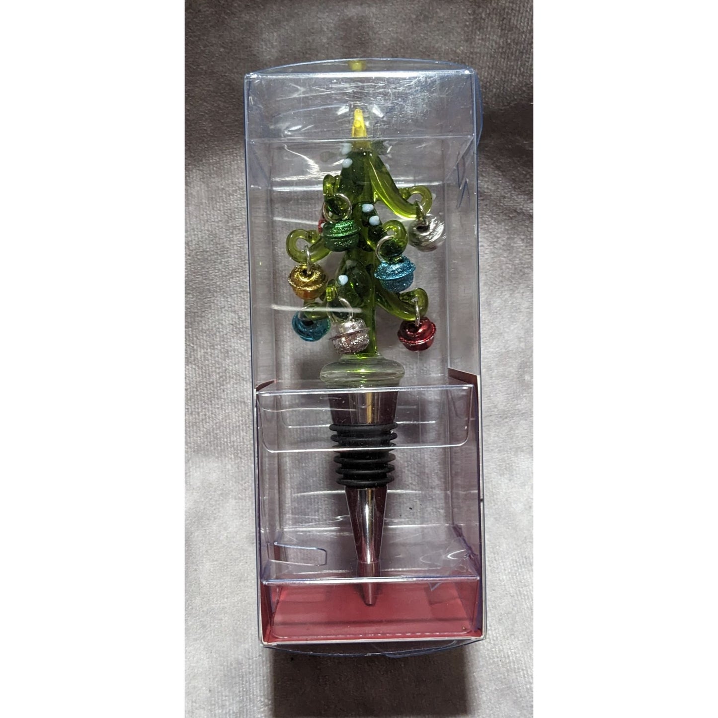 Legacy And Main Art Glass Christmas Tree Bottle Topper