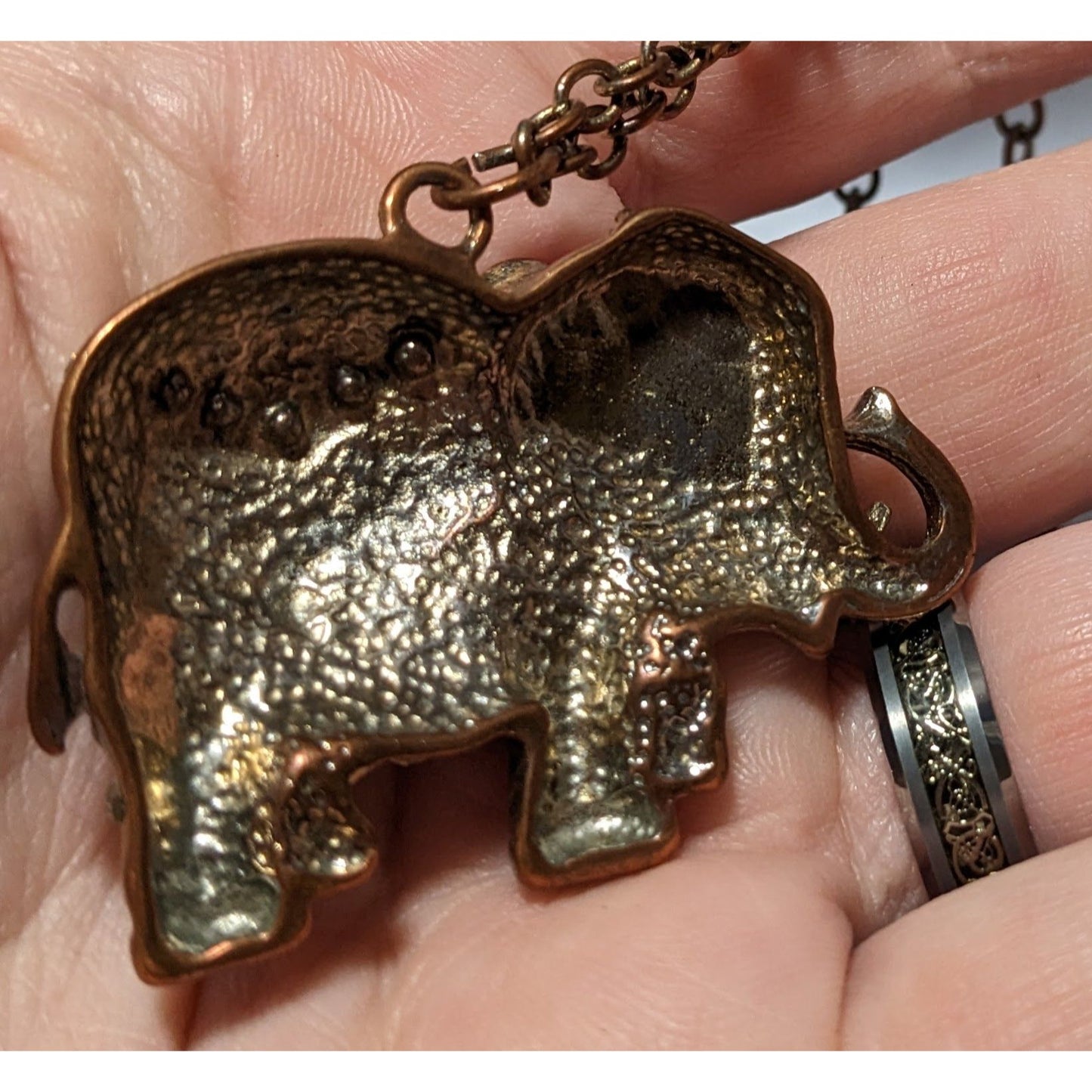 Vintage Bohemian Rhinestone Elephant Necklace