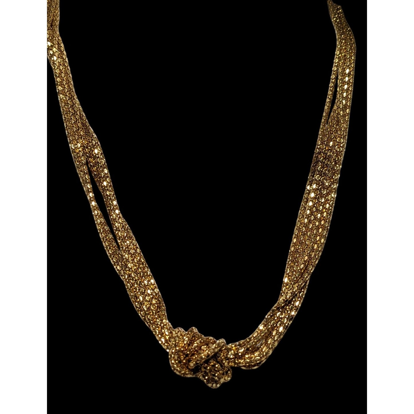 Glam Gold Multilayer Knotted Chain Necklace